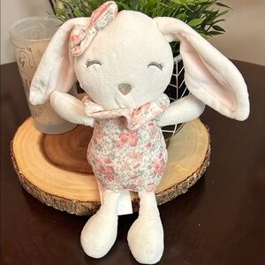 Chick Pea‎ Plush Toy with Floral Accents 11in Stuffed Bunny Baby Girl